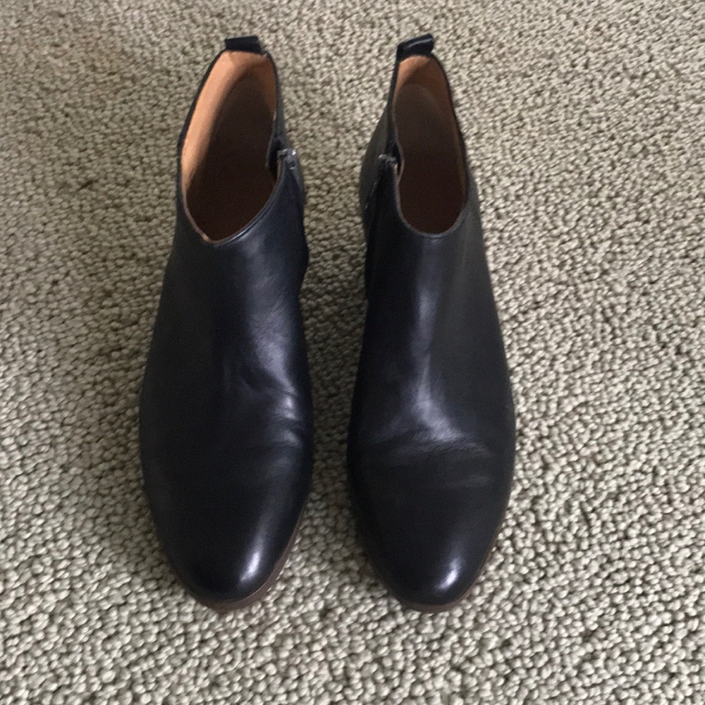 Black leather J Crew Factory Booties
